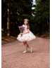 Pink 3D Flower Lace Organza Short Flower Girl Dress Pink 3D Flower Lace Organza Short Flower Girl Dress